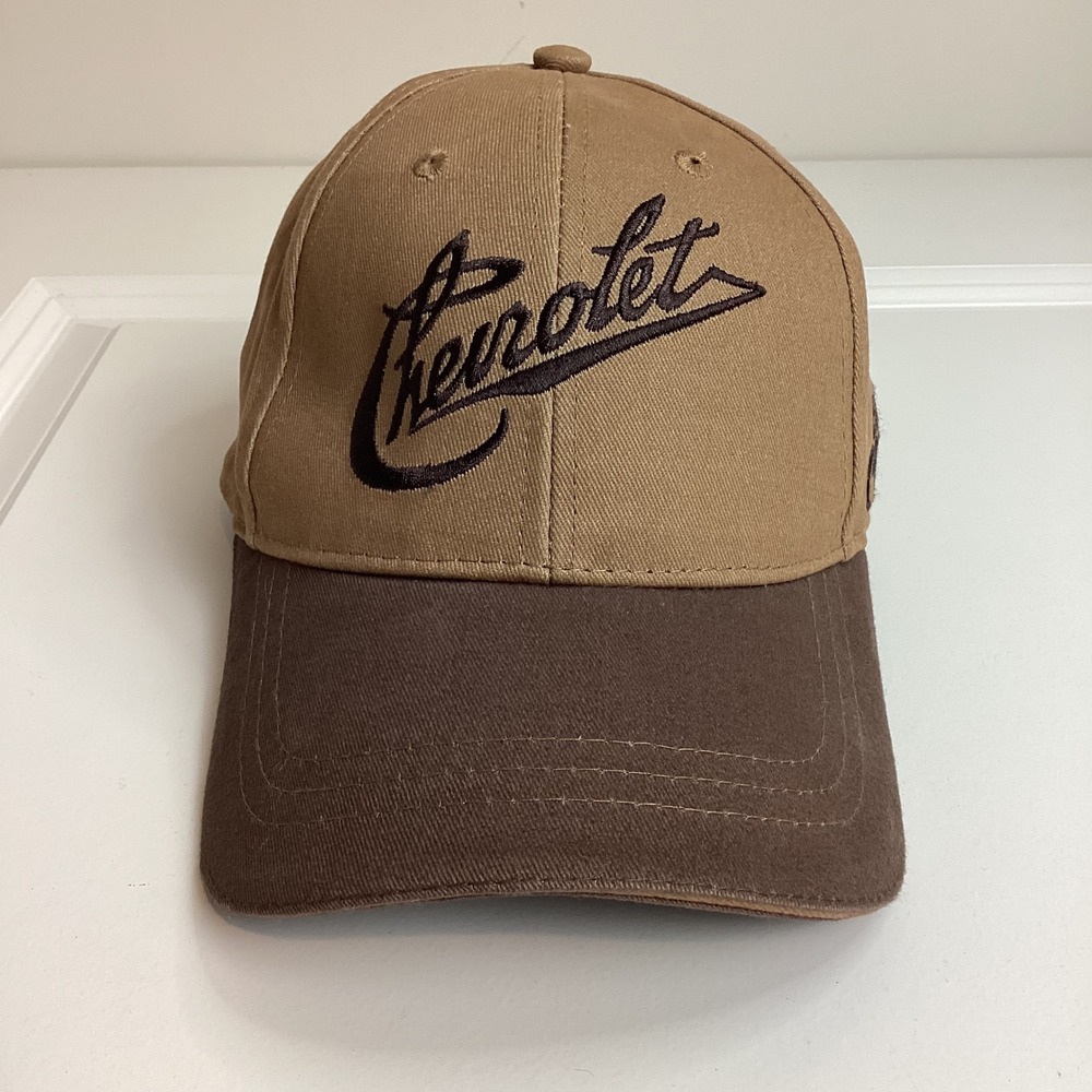 Open Road Brands Chevrolet Hat Tan Brown Two Tone Script Logo Est 1911 Cap OSFM